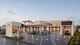 مجمع تجاري ومحطة خدمات