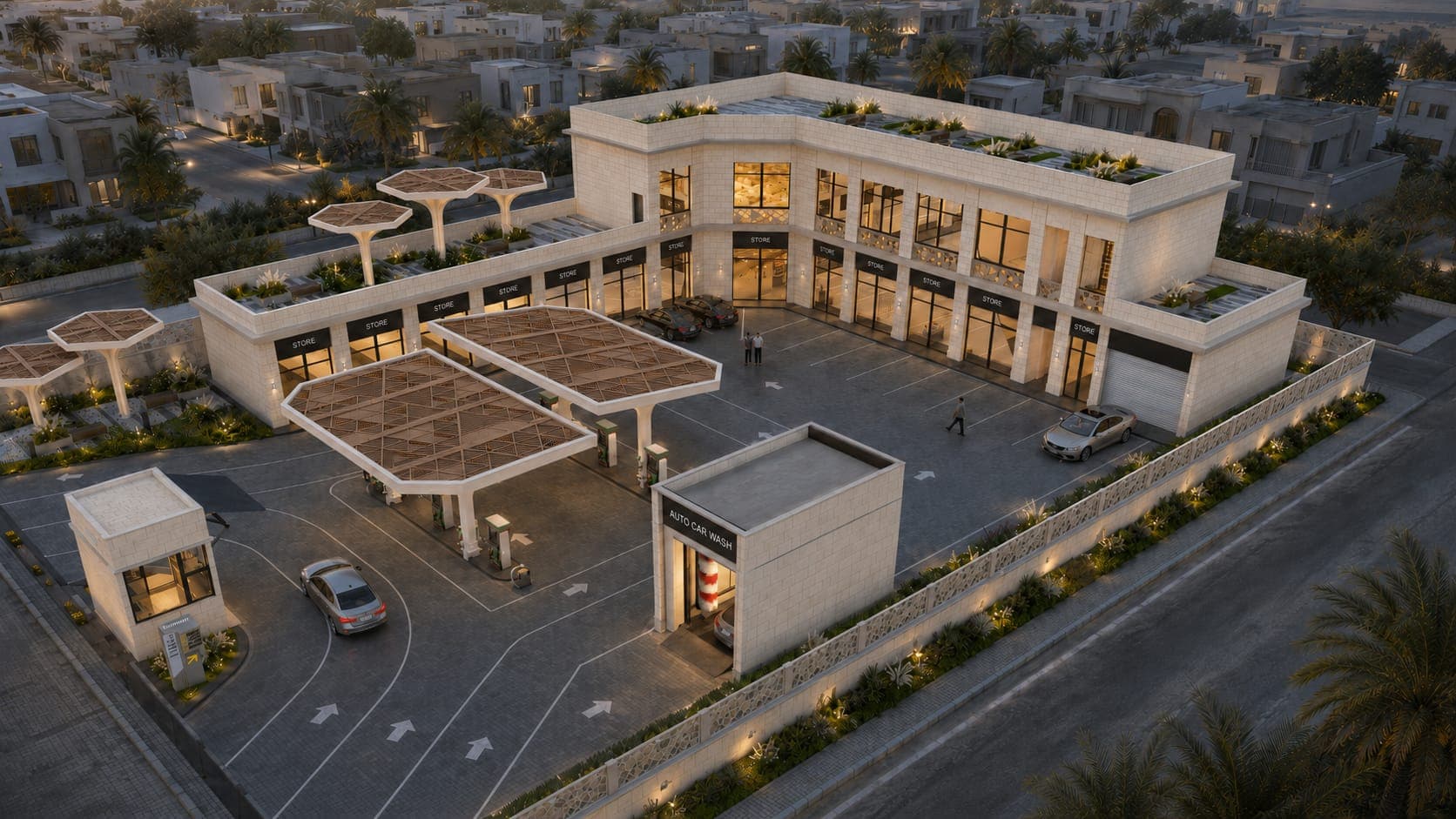 مجمع تجاري ومحطة خدمات — 1